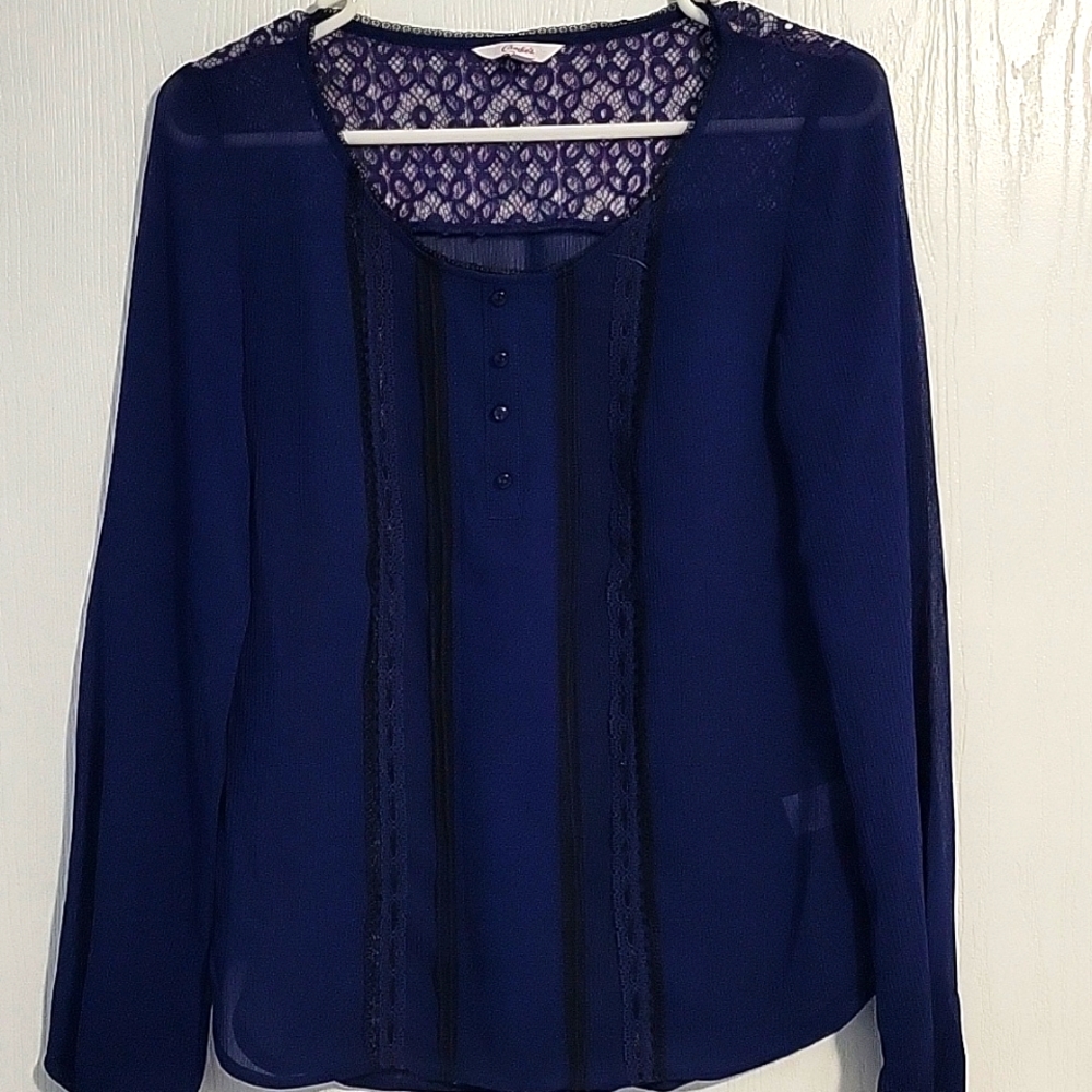 Shear blue top